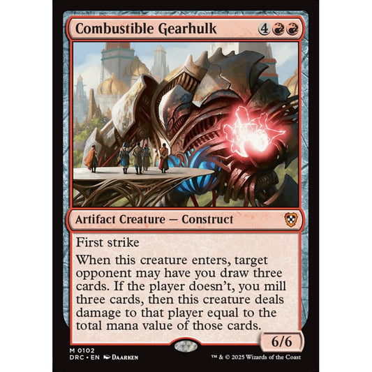 Combustible Gearhulk, 102, mythic, Magic: The Gathering, Aetherdrift Commander