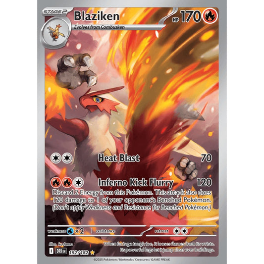 Blaziken Illustration Rare 192/182 Pokemon Card Game Destined Rivals