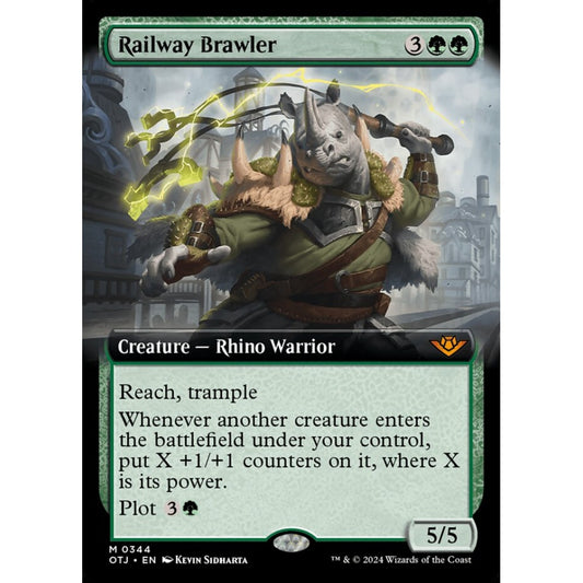 Railway Brawler, 344, mythic, Magic: The Gathering, Outlaws of Thunder Junction