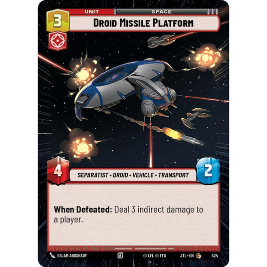 Droid Missile Platform, C, JTL 424) Hyperspace, Star Wars Unlimited