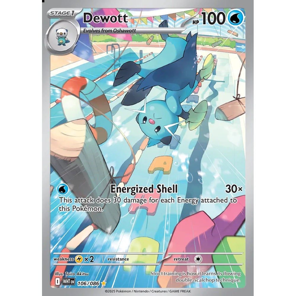 Dewott Illustration Rare 106/086 Pokemon Card Game White Flare