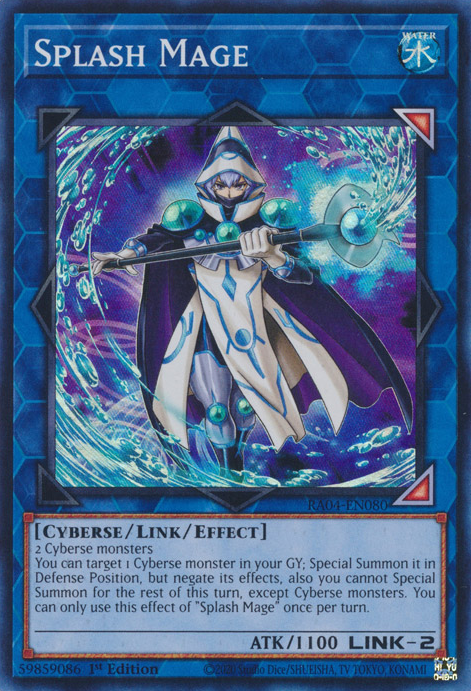 Splash Mage RA04-EN080 Super Super Rare Yu-Gi-Oh Quarter Century Stampede in Art