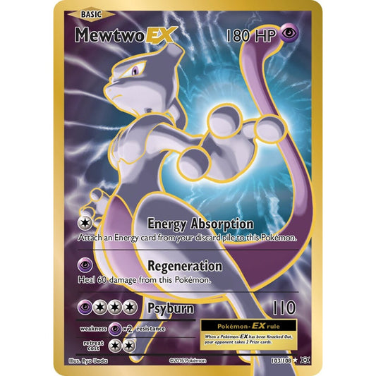 Mewtwo-EX Rare Ultra 103/108 Pokemon Card Game Evolutions