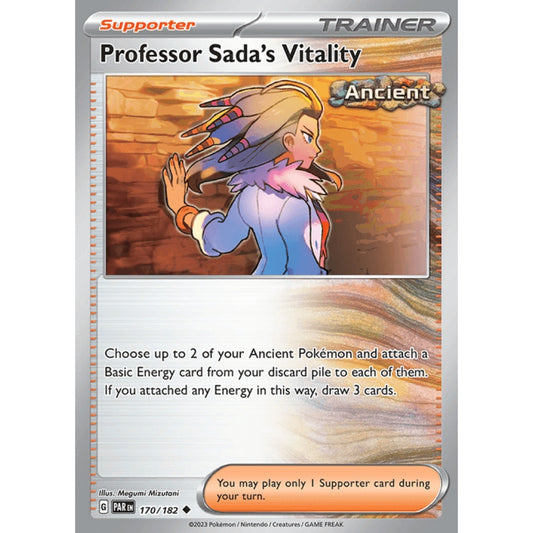 Professor Sada's Vitality Uncommon 170/182 Pokemon Card Game Paradox Rift