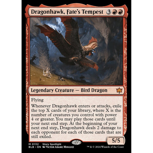 Dragonhawk, Fate's Tempest, 132, mythic, Magic: The Gathering, Bloomburrow