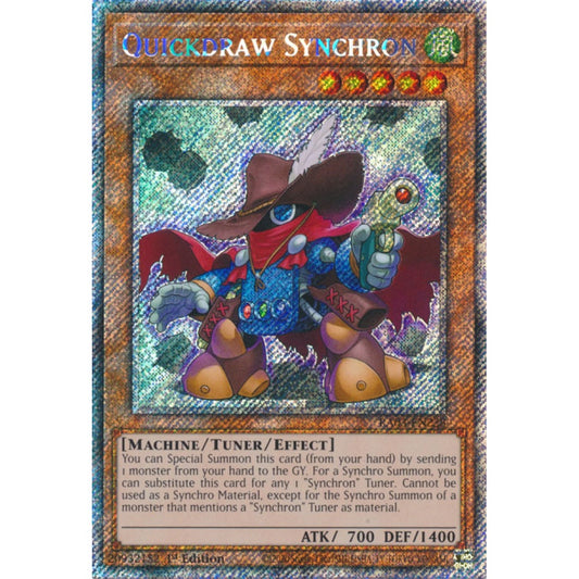 Quickdraw Synchron RA03-EN228 QCR Quarter Century Secret Rare Yu-Gi-Oh Quarter Century Bonanza in Art