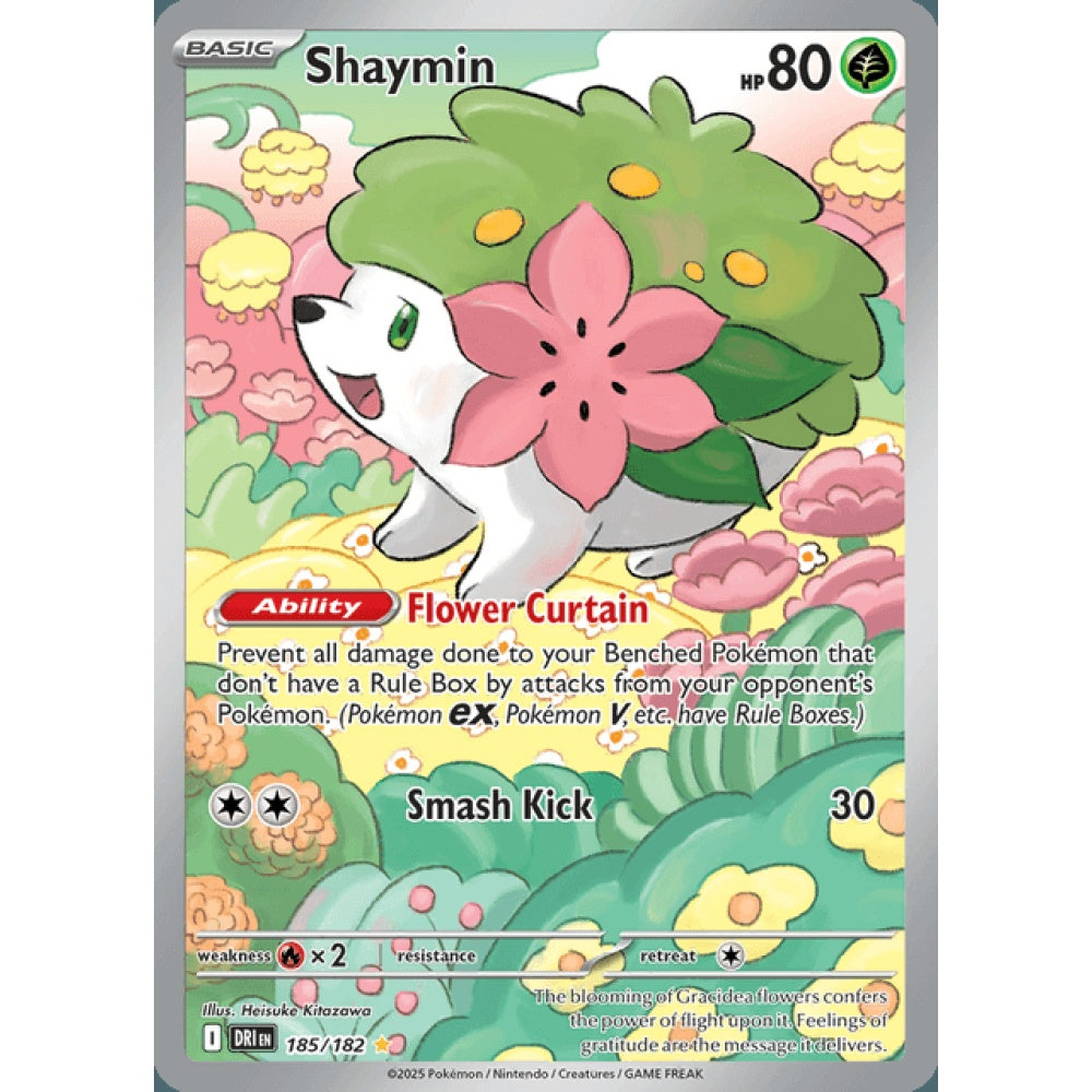 Shaymin Illustration Rare 185/182 Pokemon Card Game Destined Rivals