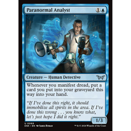 Paranormal Analyst, 69, uncommon, Magic: The Gathering, Duskmourn: House of Horror