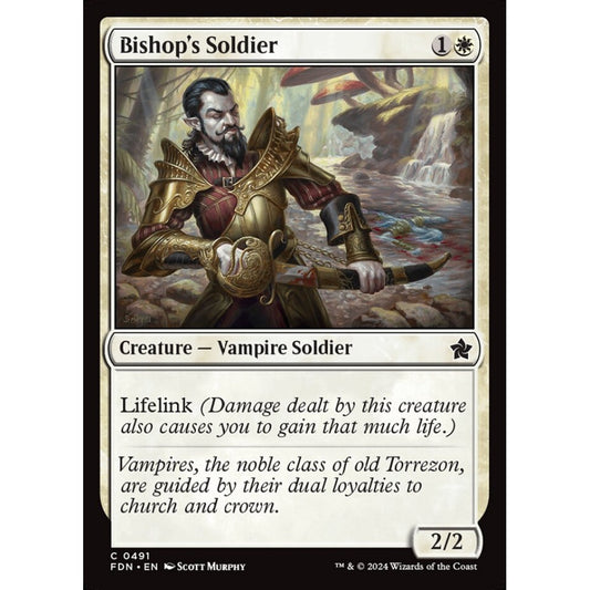 Bishop's Soldier, 491, common, Magic: The Gathering, Foundations