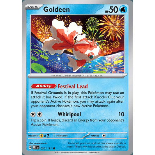 Goldeen Common 020/131 Pokemon Card Game Prismatic Evolutions