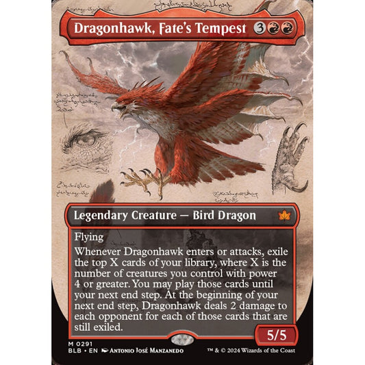 Dragonhawk, Fate's Tempest, 291, mythic, Magic: The Gathering, Bloomburrow