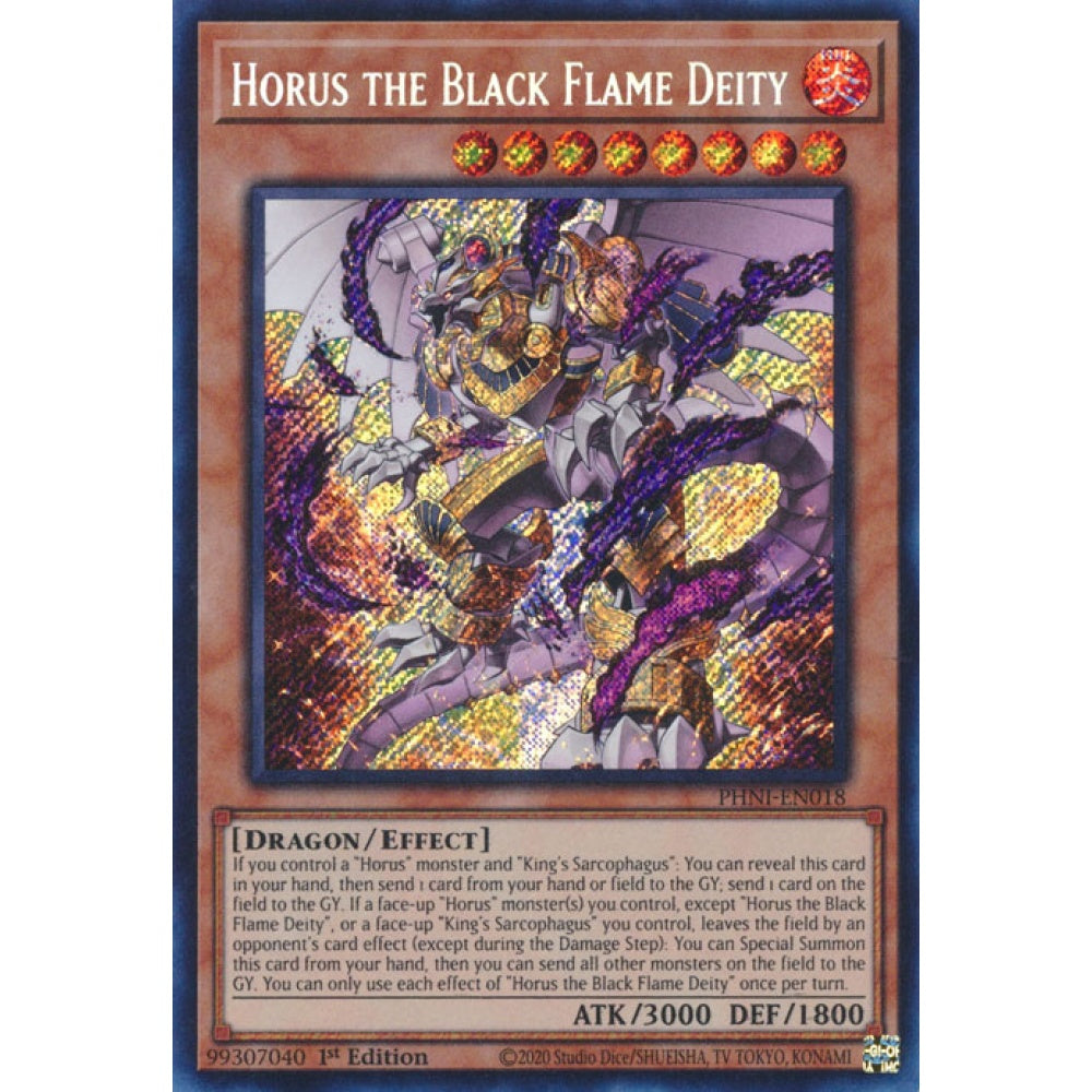 Horus the Black Flame Deity MP25-EN158 Ultra Ultra Rare Yu-Gi-Oh 2025 Mega-Pack Tin in Art