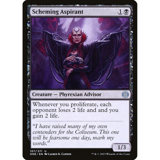 Scheming Aspirant, uncommon, 107, Magic the Gathering, Phyrexia: All Will Be One