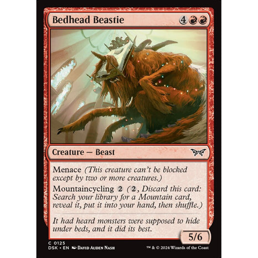 Bedhead Beastie, 125, common, Magic: The Gathering, Duskmourn: House of Horror