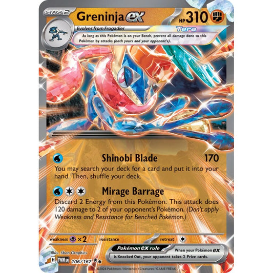 Greninja ex Double Rare 106/167 Pokemon Card Game Twilight Masquerade