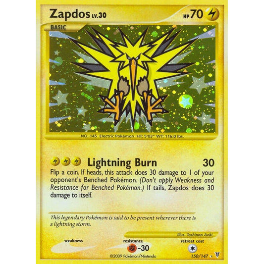 Zapdos Rare Secret 150/147 Pokemon Card Game Supreme Victors