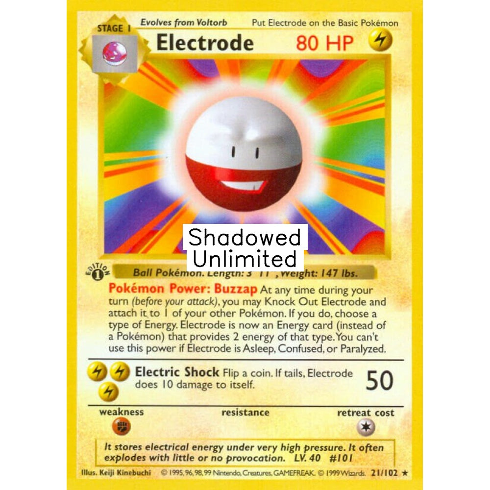 Electrode Rare 21/102 Pokemon Card Game Base Set