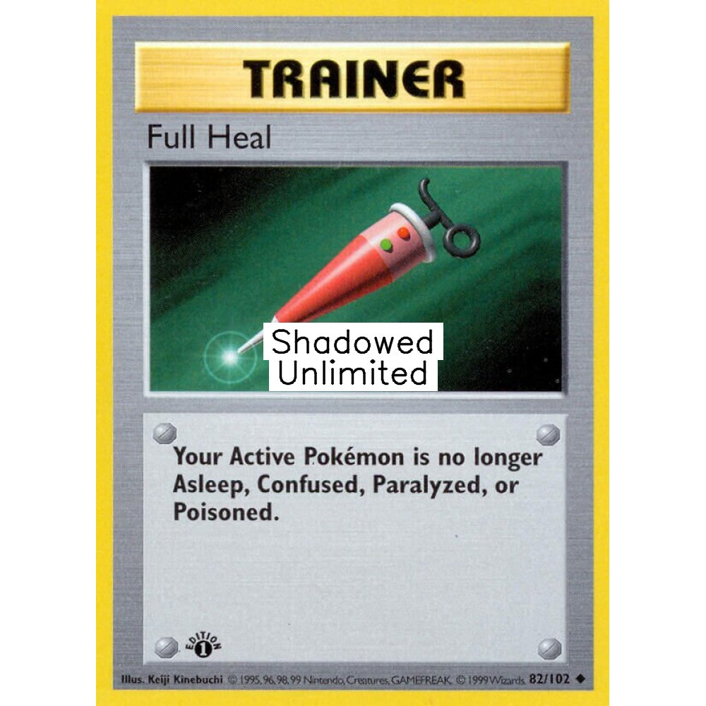Full Heal Uncommon 82/102 Pokemon Card Game Base Set
