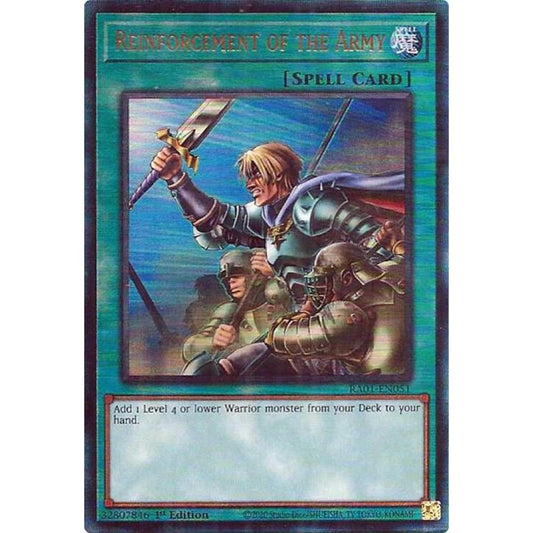 Reinforcement of the Army (PUR) RA01-EN051 Ultimate Rare Yu-Gi-Oh 25th Anniversary Rarity Collection