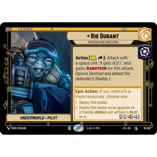 Rio Durant, C, JTL 015), Star Wars Unlimited