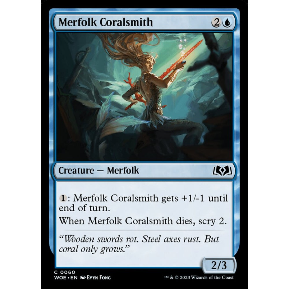 Merfolk Coralsmith, common, 60, Magic the Gathering, Wilds of Eldraine