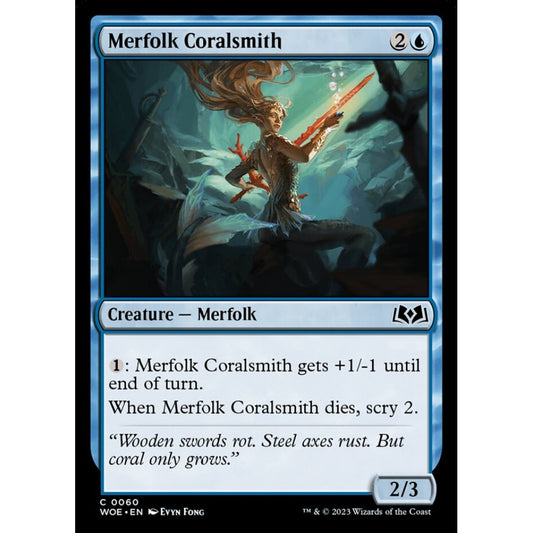 Merfolk Coralsmith, common, 60, Magic the Gathering, Wilds of Eldraine
