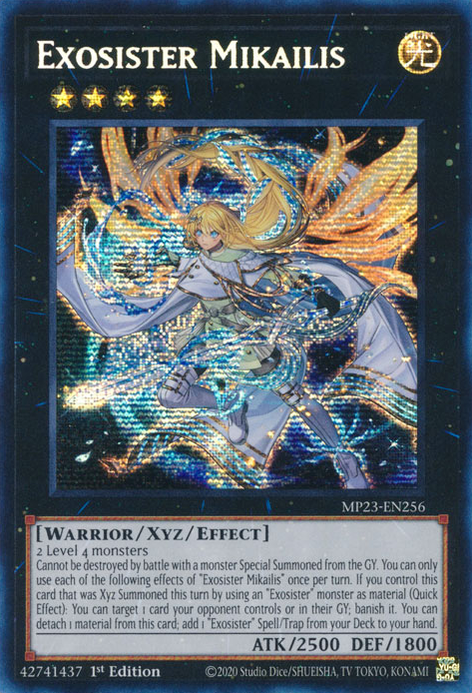 Exosister Mikailis MP23-EN256 Prismatic Prismatic Secret Rare Yu-Gi-Oh 25th Anniversary Tin: Dueling Heroes Mega Pack in Art