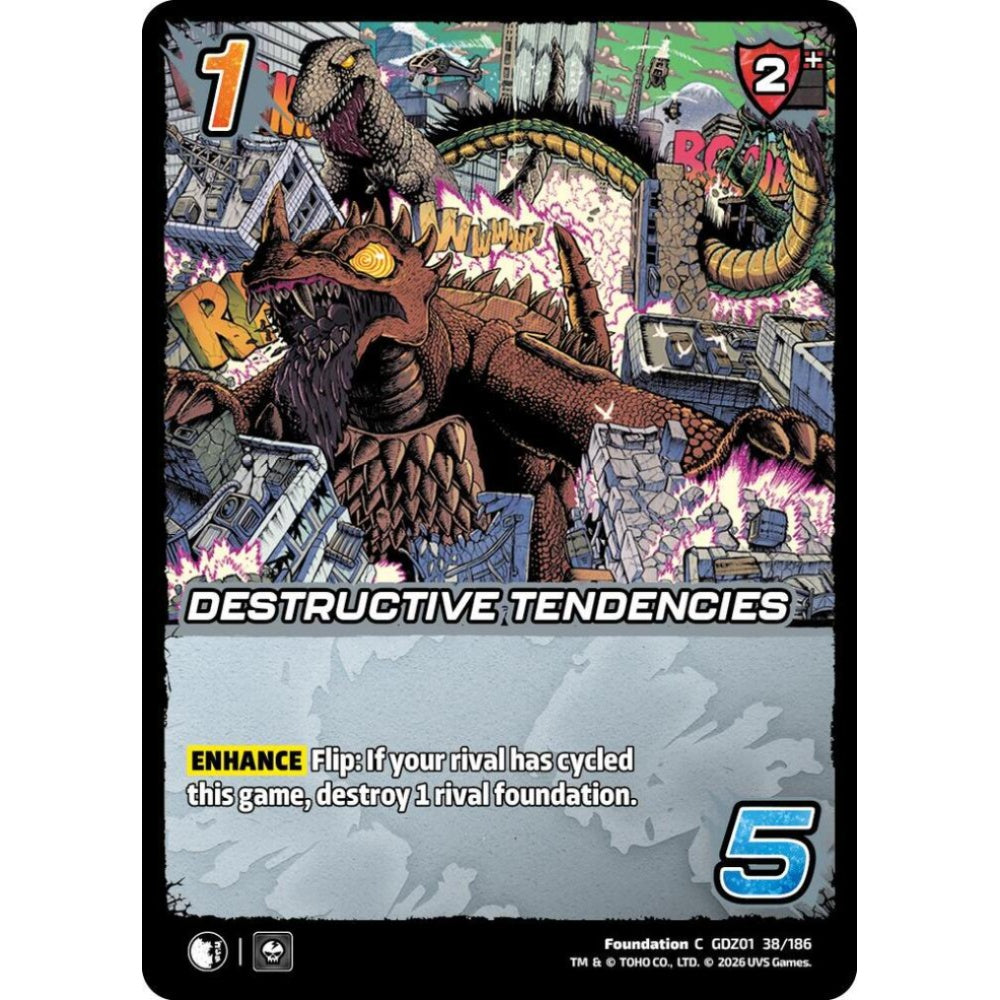 Destructive Tendencies GDZ01 38/186 GDZ01 Universus Godzilla: Reign of Kaiju Foundation C