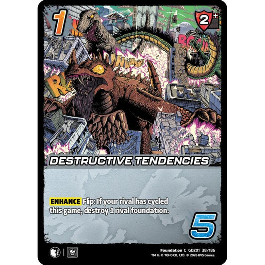 Destructive Tendencies GDZ01 38/186 GDZ01 Universus Godzilla: Reign of Kaiju Foundation C