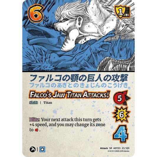 Falco's Jaw Titan Attacks! // Falco's Jaw Titan 23/189 AOT03 Universus Attack on Titan: Apocalypse Attack SR