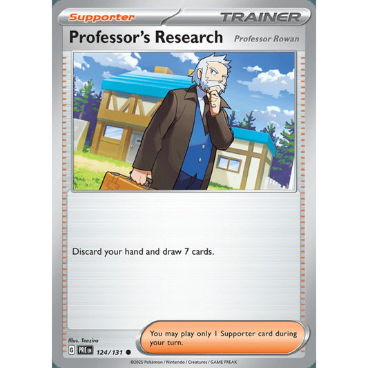 Professor's Research Common 124/131 Pokemon Card Game Prismatic Evolutions
