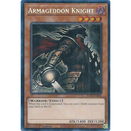 Armageddon Knight (Secret Rare) RA03-EN002 Secret Yu-Gi-Oh Quarter Century Bonanza