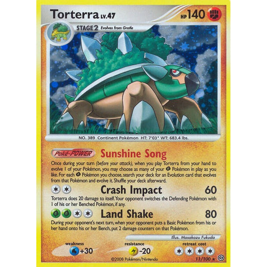 Torterra Rare Holo 11/100 Pokemon Card Game Stormfront