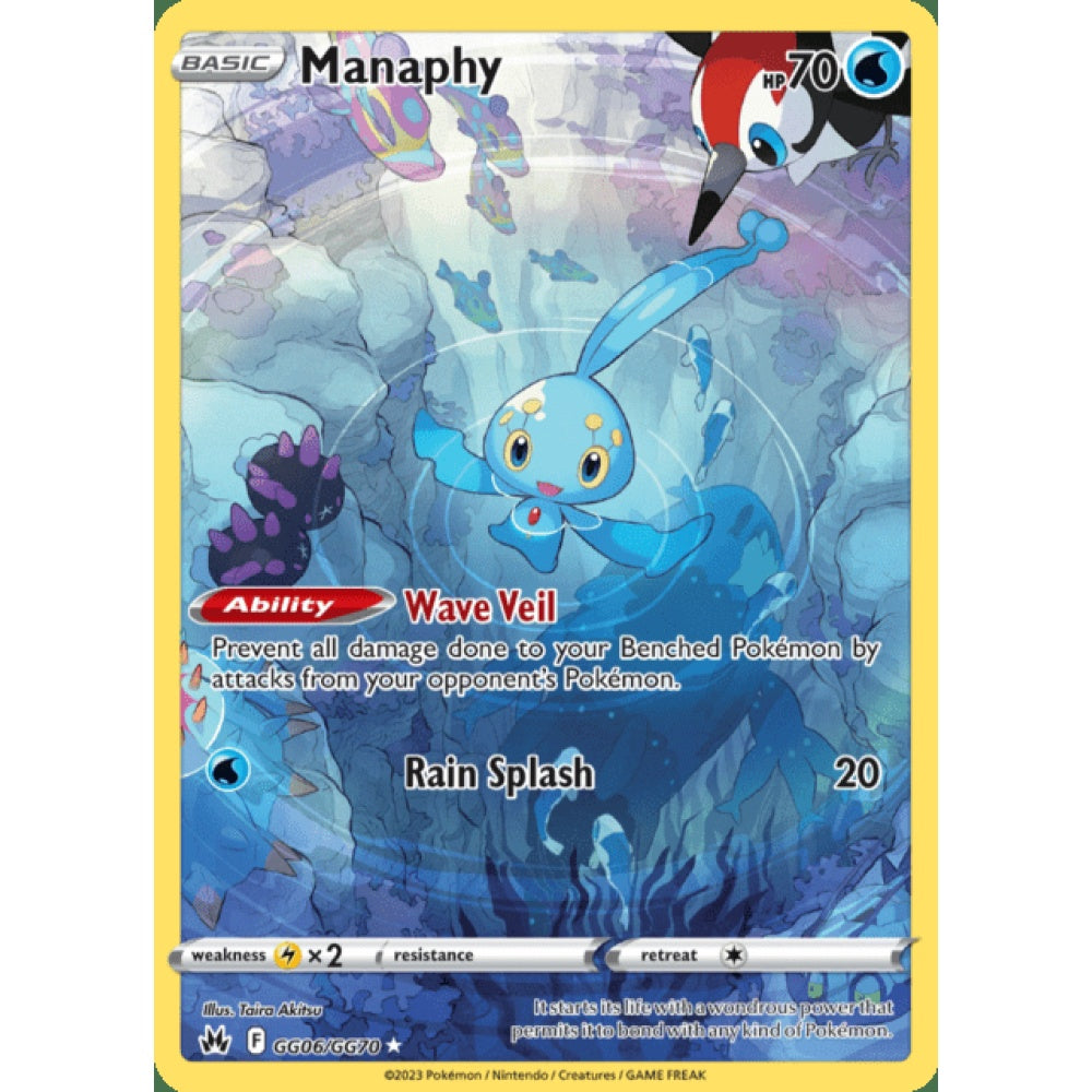 Manaphy Illustration Rare GG6/GG70 Pokemon Card Game Crown Zenith