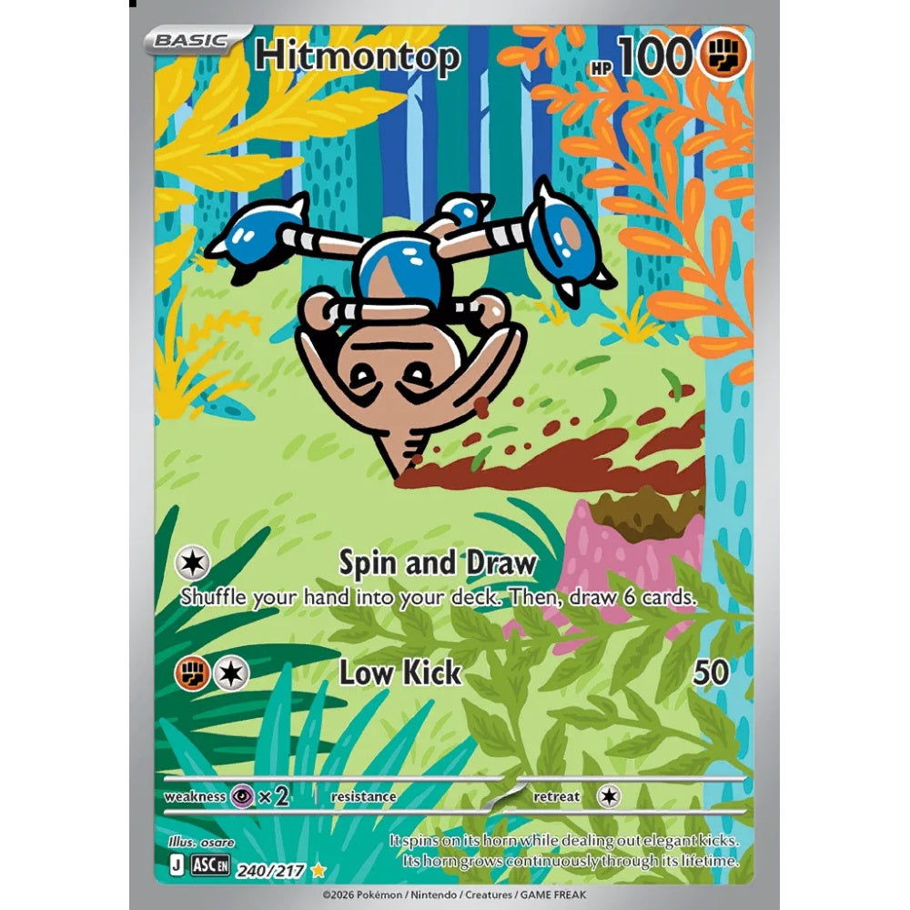 Hitmontop Illustration Rare 240/217 Pokemon Card Game Ascended Heroes