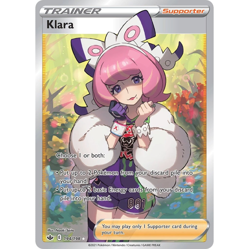 Klara Rare Ultra 194/198 Pokemon Card Game Chilling Reign