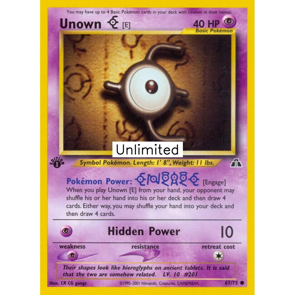 Unown [E] Common 67/75 Pokemon Card Game Neo Discovery