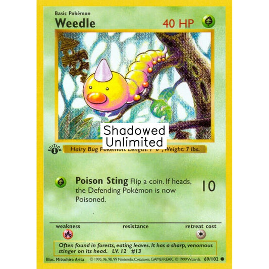 Weedle Common 69/102 Pokemon Card Game Base Set