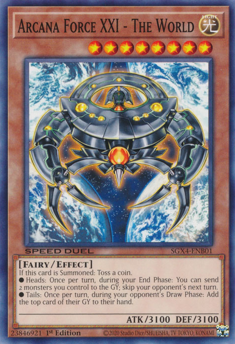 Arcana Force XXI - The World LODT-EN016 Ultimate Ultimate Rare Yu-Gi-Oh Light of Destruction in Art