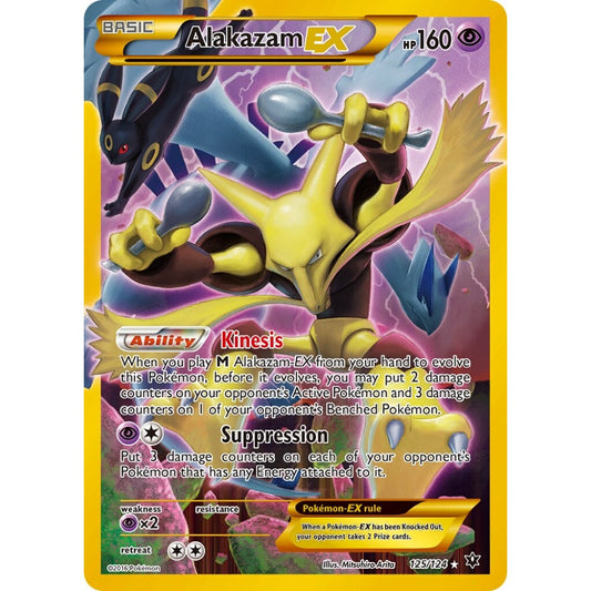 Alakazam-EX Rare Secret 125/124 Pokemon Card Game Fates Collide