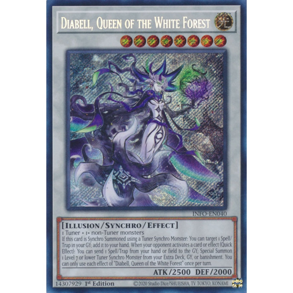 Diabell, Queen of the White Forest INFO-EN040 QCR Quarter Century Secret Rare Yu-Gi-Oh The Infinite Forbidden in Art