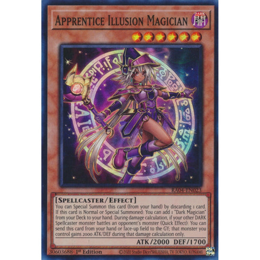 Apprentice Illusion Magician RA04-EN023 Collector's Rare Collector's Rare Yu-Gi-Oh Quarter Century Stampede in Art