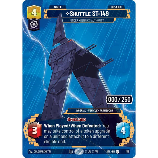Shuttle ST-149, U, JTL 1119) Prestige Serialized, Star Wars Unlimited