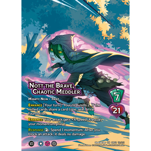 Nott the Brave, Chaotic Meddler, 12/211, CR02, Universus, Critical Role: Heroes Of Exandria, Character, CH