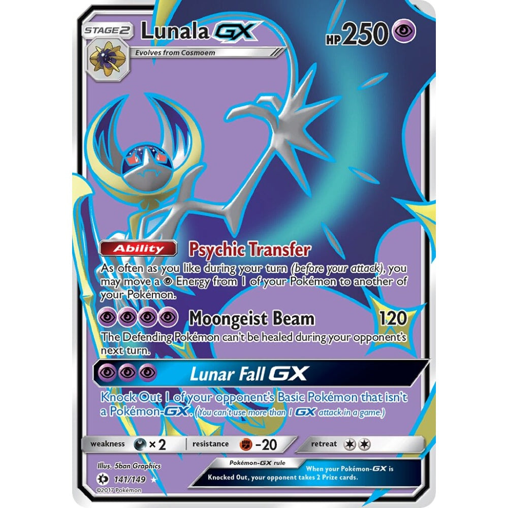 Lunala-GX Rare Ultra 141/149 Pokemon Card Game Sun & Moon