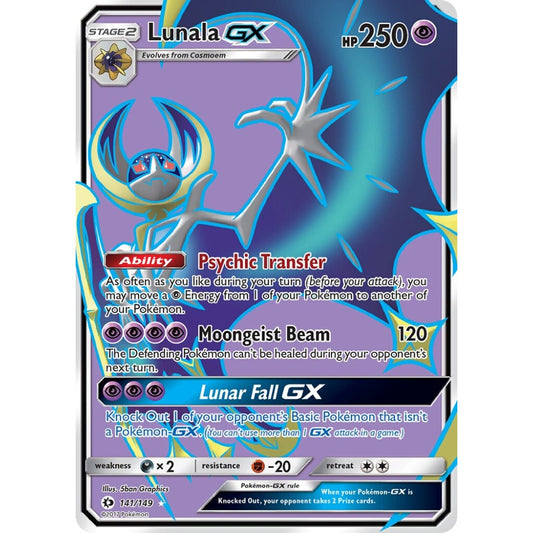 Lunala-GX Rare Ultra 141/149 Pokemon Card Game Sun & Moon