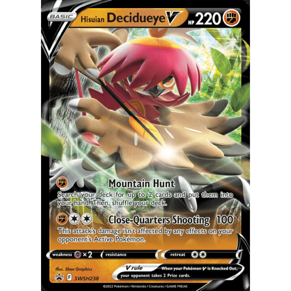 Hisuian Decidueye V Black Star Promo SWSH238 Pokemon Card Game Sword & Shield Promos