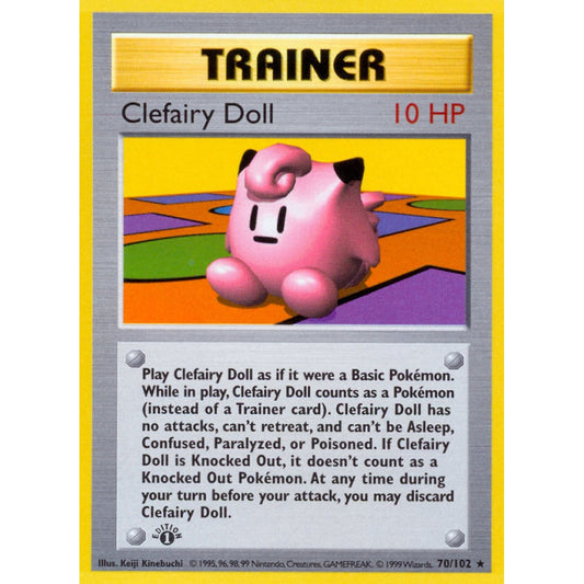 Clefairy Doll Rare 70/102 Pokemon Card Game Base Set