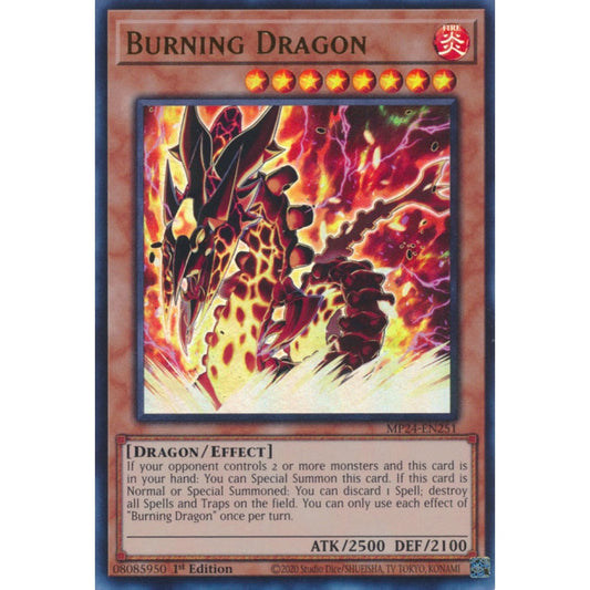 Burning Dragon AGOV-EN094 Super Super Rare Yu-Gi-Oh Age of Overlord in Art