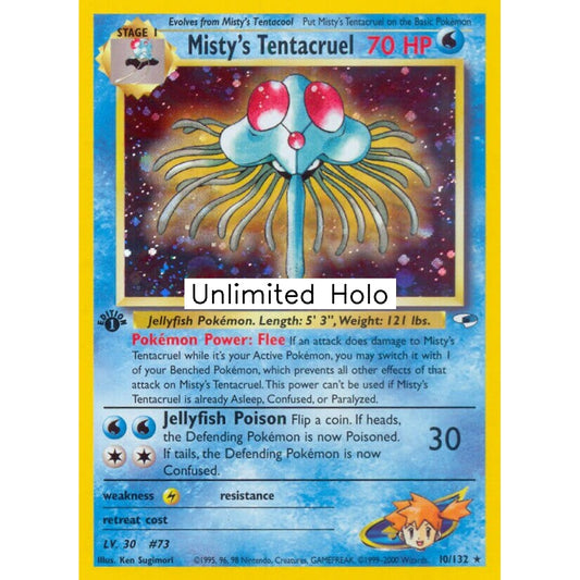 Misty's Tentacruel Rare Holo 10/132 Pokemon Card Game Gym Heroes